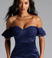 Cordella Sweetheart Mermaid Sit Satin Formal Dress