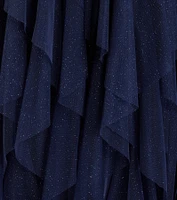 Indiana V-Neck Corset Ruffle A-Line Formal Dress