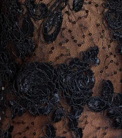 Lucia Lace Corset Slit Satin Formal Dress