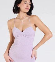 Liz Lace-Up Mermaid Glitter Formal Dress