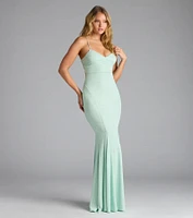Liz Lace-Up Mermaid Glitter Formal Dress