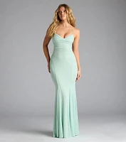 Liz Lace-Up Mermaid Glitter Formal Dress