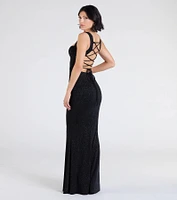Shelia Lace-Up Mermaid Glitter Formal Dress