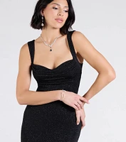 Shelia Lace-Up Mermaid Glitter Formal Dress