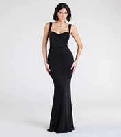 Shelia Lace-Up Mermaid Glitter Formal Dress
