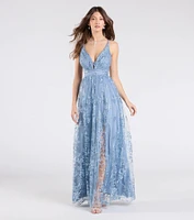 Ayva A-Line Glitter Sequin Tulle Formal Dress