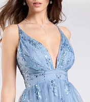 Ayva A-Line Glitter Sequin Tulle Formal Dress