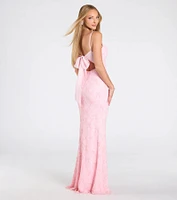 Amanda Tie-Back Mermaid Bow Formal Dress