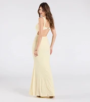 Halie Open Back Mermaid Glitter Formal Dress
