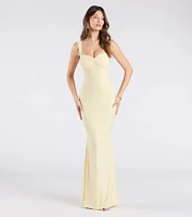 Halie Open Back Mermaid Glitter Formal Dress