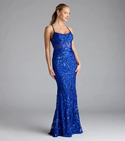 Artemis Open Back Mermaid Sequin Formal Dress