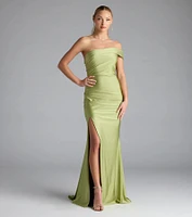 Mona Off-Shoulder Slit Mermaid Formal Dress