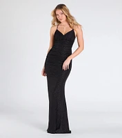 Brigitta Glitter Lace-Up Mermaid Dress