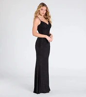 Brigitta Glitter Lace-Up Mermaid Dress