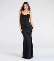 Acacia Glitter Knit Cowl Neck Mermaid Dress
