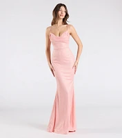 Acacia Glitter Knit Cowl Neck Mermaid Dress