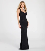 Tatiana Lace-Up Mermaid Glitter Formal Dress