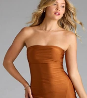 Cheryl Strapless Slit Mermaid Formal Dress