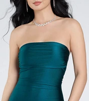 Cheryl Strapless Slit Mermaid Formal Dress