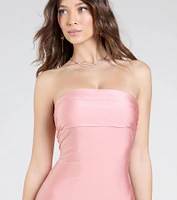 Cheryl Strapless Slit Mermaid Formal Dress