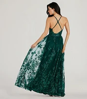 Ayva A-Line Glitter Sequin Tulle Formal Dress