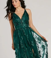 Ayva A-Line Glitter Sequin Tulle Formal Dress