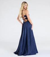 Hattie Glitter Corset Lace-Up Ball Gown