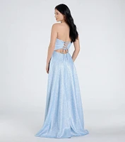 Charlotte Strapless Corset A-Line Glitter Formal Dress