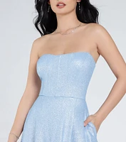 Charlotte Strapless Corset A-Line Glitter Formal Dress