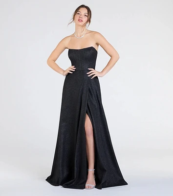Charlotte Strapless Corset A-Line Glitter Formal Dress