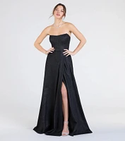Charlotte Strapless Corset A-Line Glitter Formal Dress