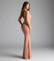 Tatiana Lace-Up Mermaid Glitter Formal Dress