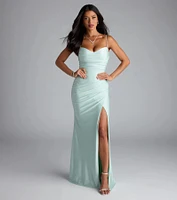 Marcie Cowl Neck Slit Mermaid Formal Dress