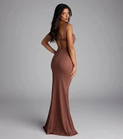 Catherine Open Back Mermaid Glitter Formal Dress