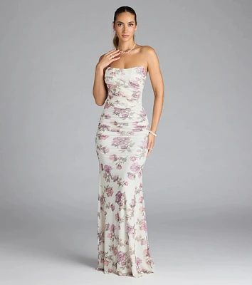Maribelle Corset Floral Mermaid Formal Dress