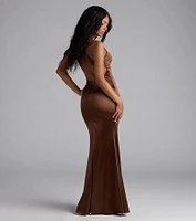 Rosella Open Back Mermaid Satin Formal Dress