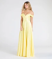 Alira Cold Shoulder A-Line Satin Formal Dress