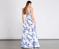 Macy Mikado Floral Ball Gown