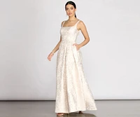 Mikayla Floral Jacquard Ball Gown