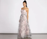 Sinclair Embroidered Strapless Ball Gown