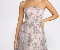 Sinclair Embroidered Strapless Ball Gown