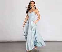 Lisette Glitter Shine Pleated Ball Gown