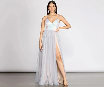 Nicolette Sequin & Tulle Dress