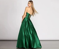 Belle Sweetheart Floral Applique Ball Gown