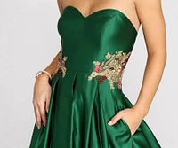 Belle Sweetheart Floral Applique Ball Gown