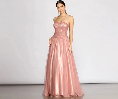 Jaime Floral Mesh Ball Gown