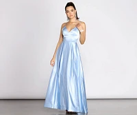 Idina Satin Lace Up Ball Gown