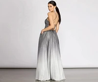 Gemma Shine Ombre Tulle Gown