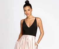 Alex Pleated Satin Ball Gown
