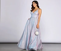Jules Sleeveless Glitter Ball Gown